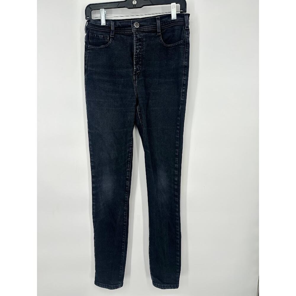 Vintage Y2K PARASUCO Skinny Jeans Black Stretch Denim Womens Size 30 Streetwear